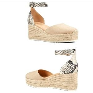 Nine West Ariela espadrille wedge sandals snake print